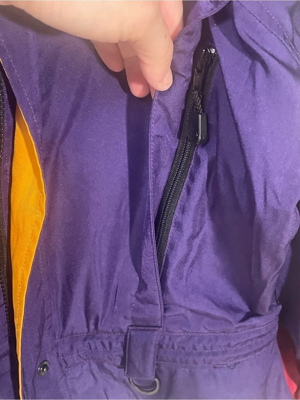 VINTAGE 90's THE NORTH FACE Purple Snow Ski Jacket Coat Size 10 Missing Belt